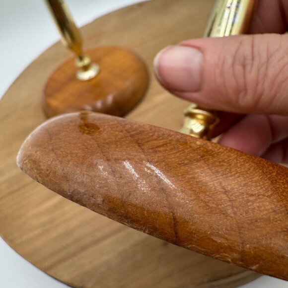 Set of 2  Oregon  Myrtle wood Candle Holders MCM decor - Picture 6 of 14